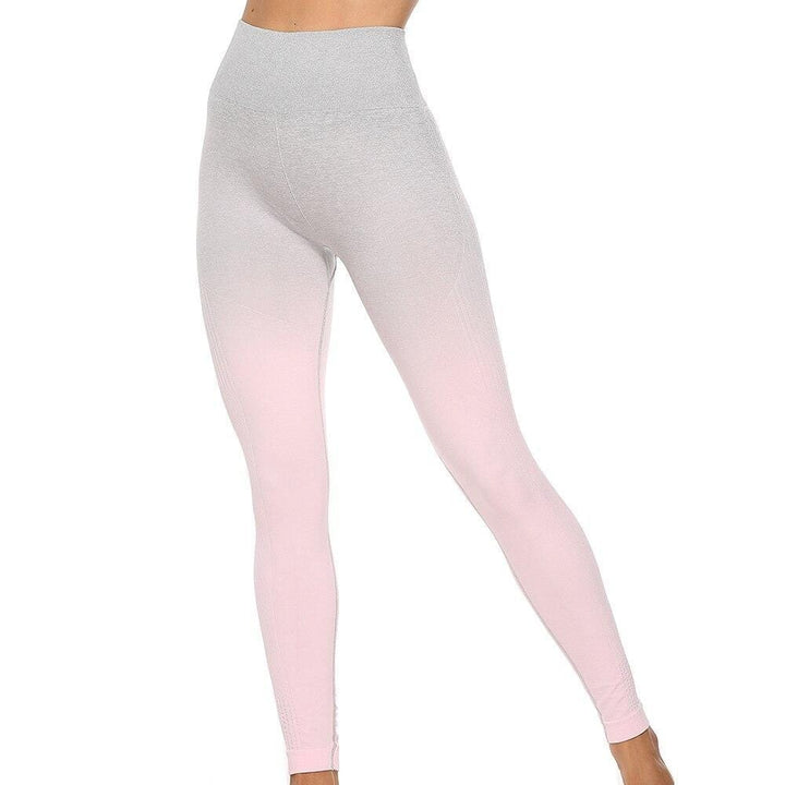 Damen Sport Leggings nahtlos - Perfekte Passform & Komfort-Grau & Rosa-S-Luzern Mode