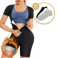 Neopren Shapewear Jumpsuit | Fitness Saunapak | Taille, Bauch und Beine-Saunaanzug Alina + 3 Bambussocken-S-Luzern Mode