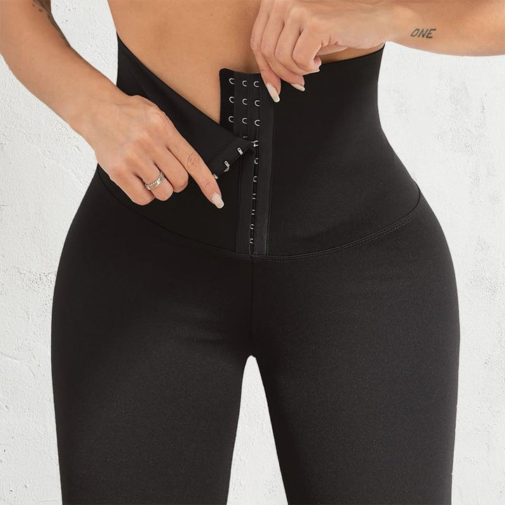 Damen Figurformende Leggings für Sport und Freizeit-Schwarz-S-Luzern Mode