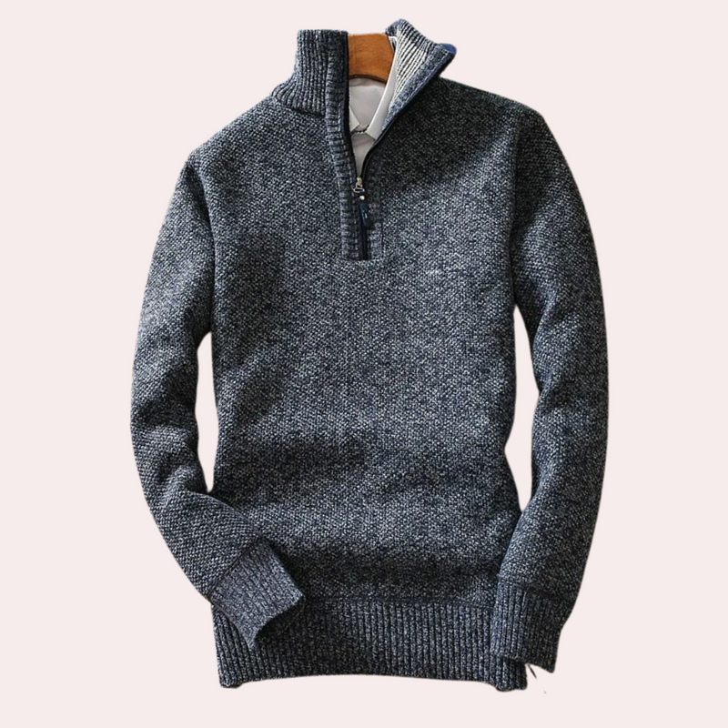 Herren Rollkragenpullover aus Strick für kalte Tage-Dunkelblau-S-Luzern Mode