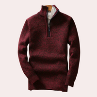 Herren Rollkragenpullover aus Strick für kalte Tage-Dunkelrot-S-Luzern Mode