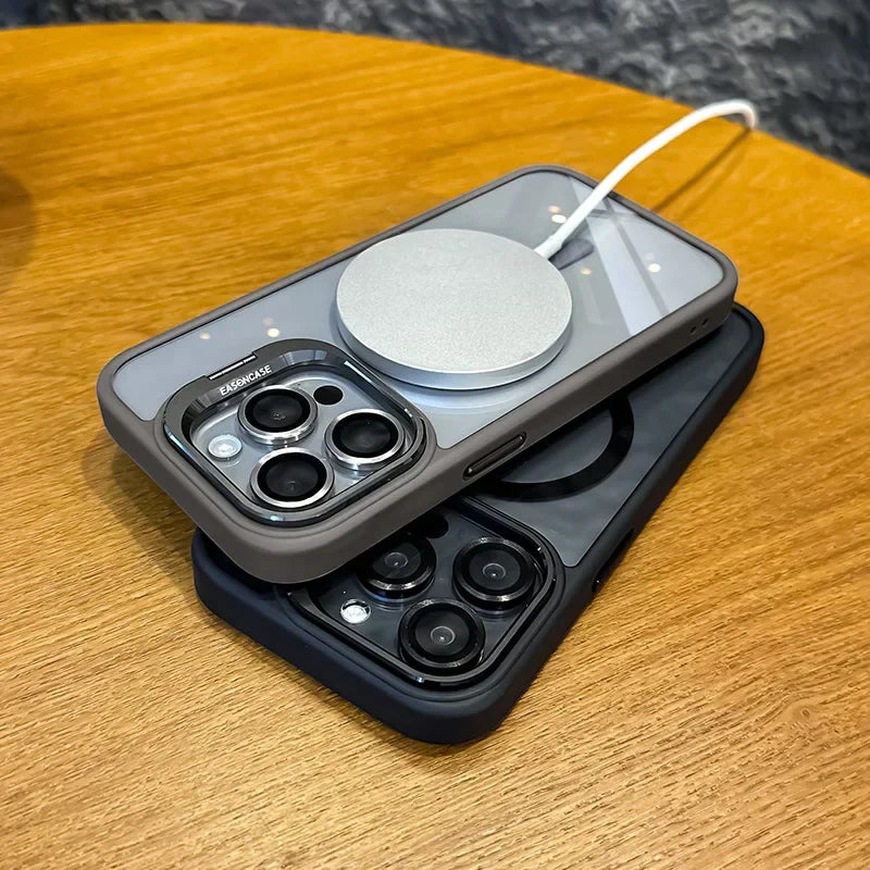 Stoßfeste magnetische Handytasche mit Glasschutz und Ständer