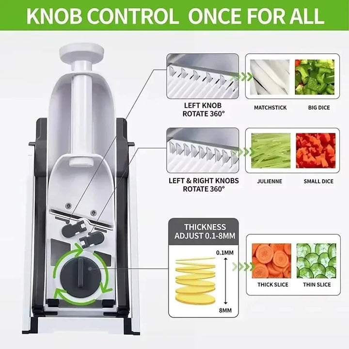 Gemüseschneider | Vielseitig Sicher 5-in-1 Langlebig VeggieChop Pro-Luzern Mode