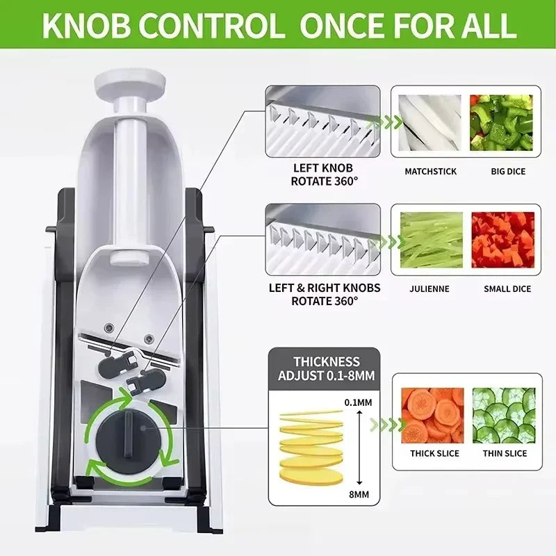 Gemüseschneider | Vielseitig Sicher 5-in-1 Langlebig VeggieChop Pro-Luzern Mode