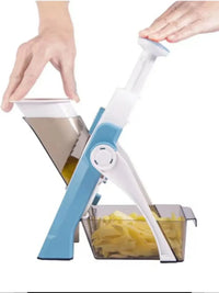 Gemüseschneider | Vielseitig Sicher 5-in-1 Langlebig VeggieChop Pro-Blau-Luzern Mode