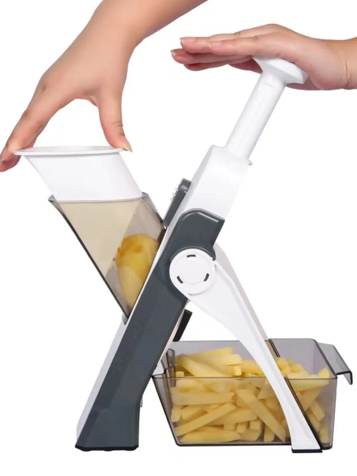 Gemüseschneider | Vielseitig Sicher 5-in-1 Langlebig VeggieChop Pro-Hellgrau-Luzern Mode