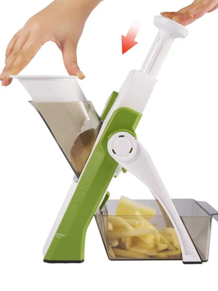 Gemüseschneider | Vielseitig Sicher 5-in-1 Langlebig VeggieChop Pro-HellGrün-Luzern Mode