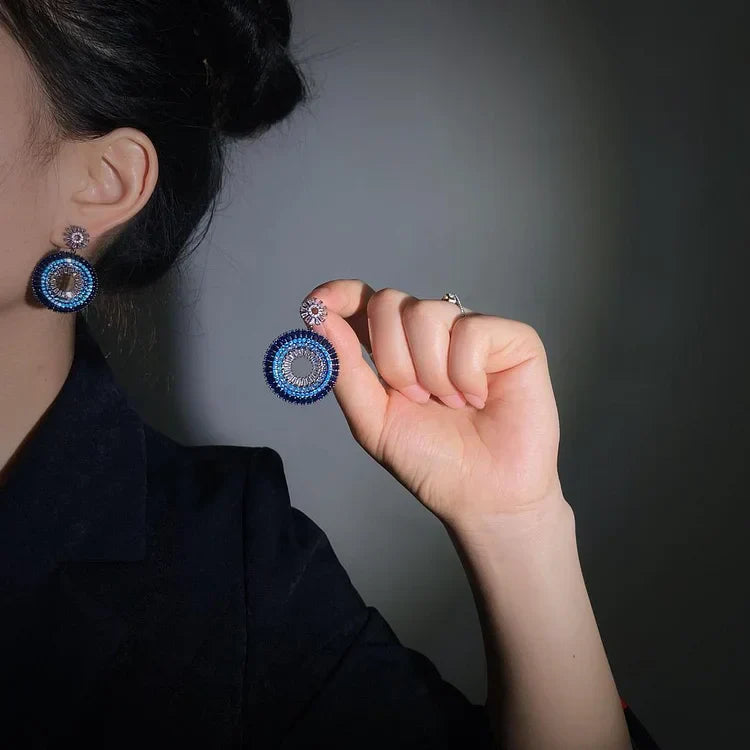 Böse-Auge-Ohrringe | Ohrstecker Einzigartig Silber Langlebig Stilvoll Blau-Luzern Mode