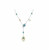 Silberne Kette | Kristall Anhänger Langlebig Hamsa Stilvoll Vielseitig-Luzern Mode
