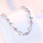 Armband mit Herzchen | Silber | Verstellbar | Farbe | Hypoallergen-Rosa-Luzern Mode