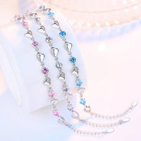 Armband mit Herzchen | Silber | Verstellbar | Farbe | Hypoallergen-Luzern Mode