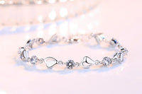 Armband mit Herzchen | Silber | Verstellbar | Farbe | Hypoallergen-Luzern Mode