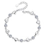 Armband mit Herzchen | Silber | Verstellbar | Farbe | Hypoallergen-Weiß-Luzern Mode