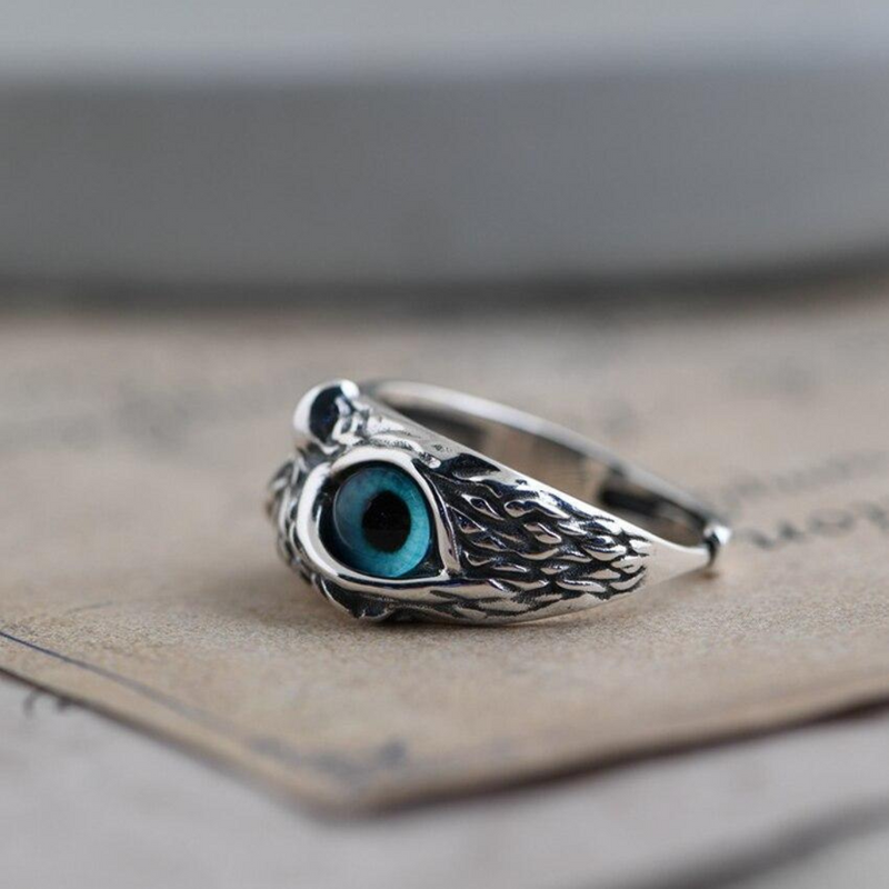 Silberner Ring | Eule | Einzigartig | Opal | Stilvoll | Vielseitig | Symbolisch | Geschenk-Luzern Mode