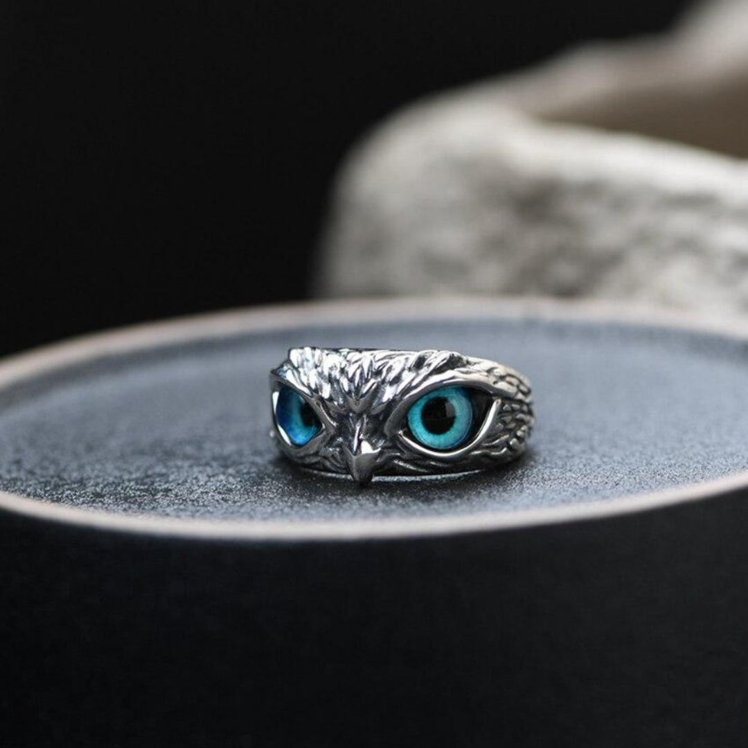 Silberner Ring | Eule | Einzigartig | Opal | Stilvoll | Vielseitig | Symbolisch | Geschenk-Luzern Mode