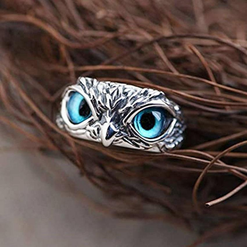 Silberner Ring | Eule | Einzigartig | Opal | Stilvoll | Vielseitig | Symbolisch | Geschenk-Luzern Mode