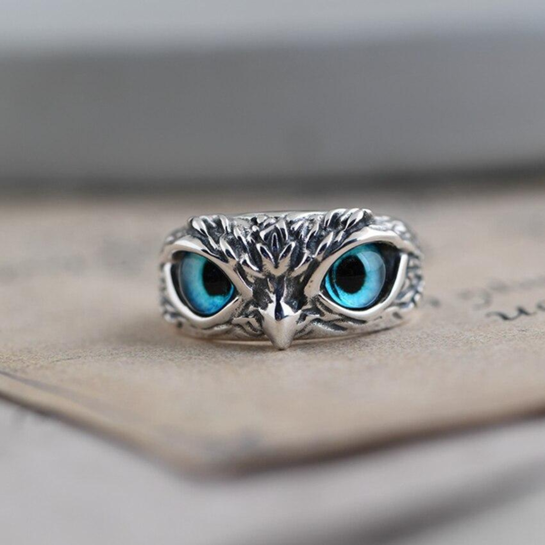 Silberner Ring | Eule | Einzigartig | Opal | Stilvoll | Vielseitig | Symbolisch | Geschenk-Luzern Mode