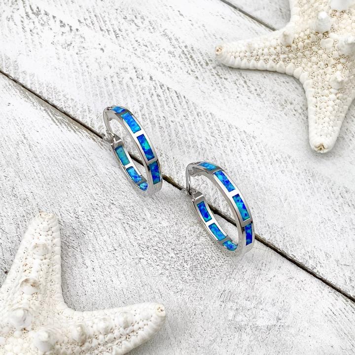 Ring für Damen | Silber | Opal | Ozean-Akzente | Stilvoll | Blau-Luzern Mode