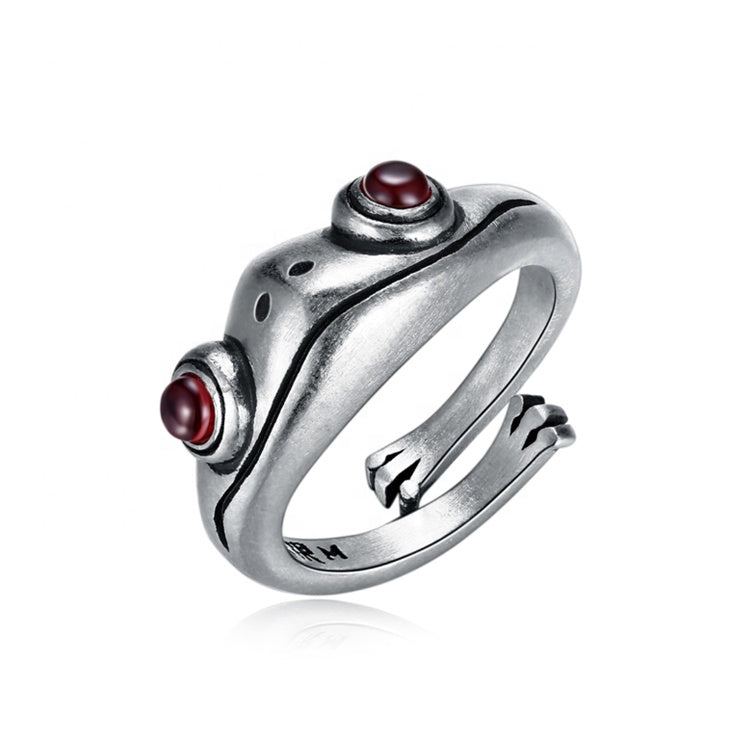 Silberner Ring | Frosch | Sterlingsilber | Verstellbar | Einheitsgröße-Luzern Mode