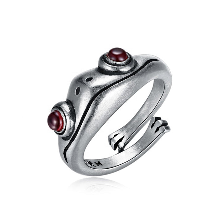 Silberner Ring | Frosch | Sterlingsilber | Verstellbar | Einheitsgröße-Luzern Mode