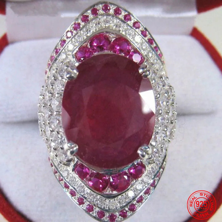 Silberring mit Rubin | Rot | Sterling | Hypoallergen | Stilvoll-Luzern Mode