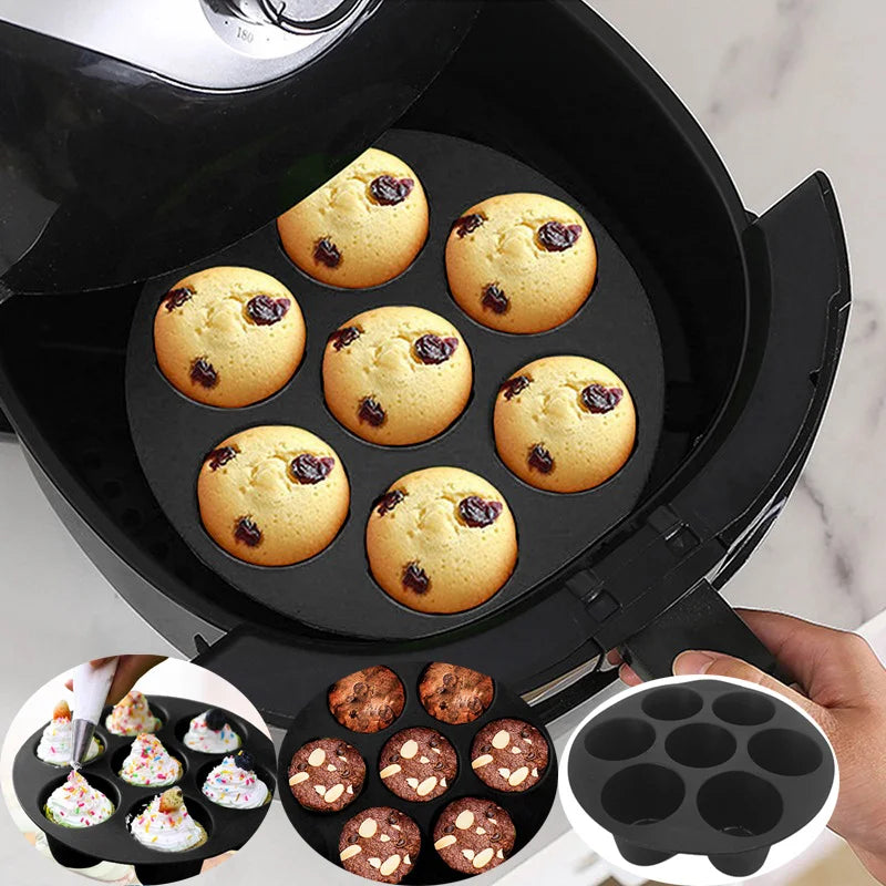 Airfryer-Muffinform | Silikon Langlebig Flexibel Hitzebeständig Backen-18 cm-Luzern Mode