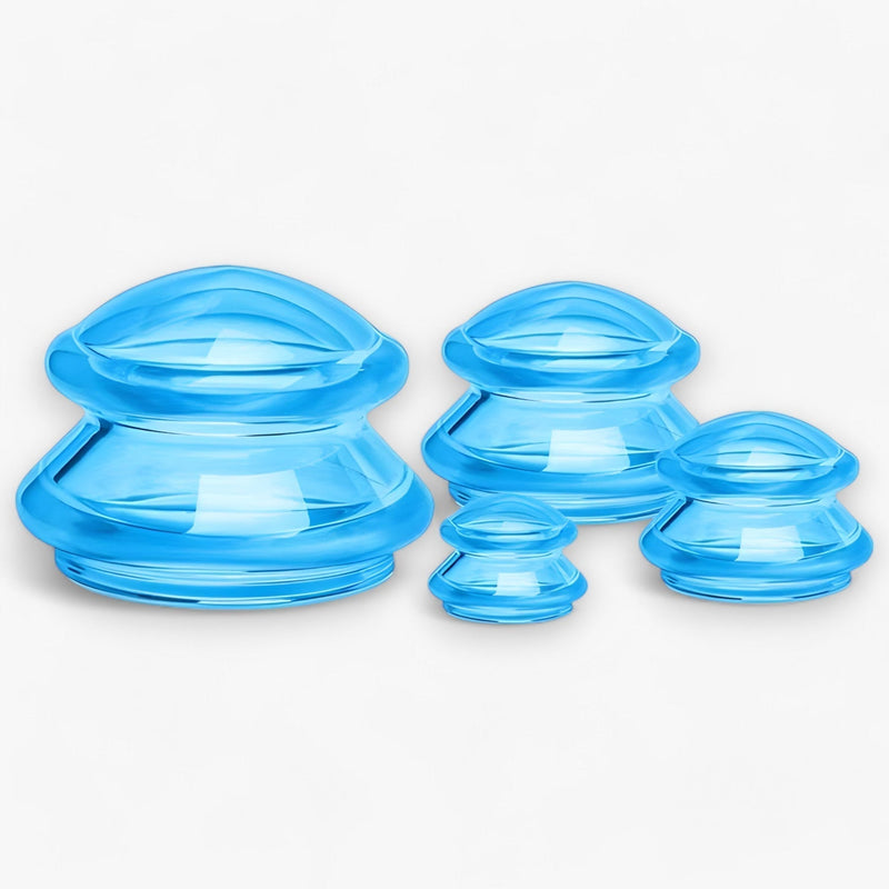 Cupping-Therapie-Set | 4-teilig Silikon Langlebig Einfach Verjüngend-Blau-Luzern Mode