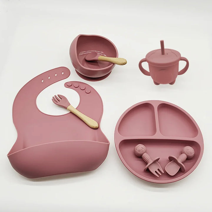 Baby-Essgeschirr | 8-teilig – Silikon – Langlebig – Lernfördernd – Praktisch – Vielseitig-Luzern Mode