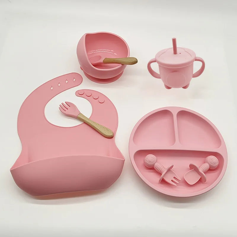 Baby-Essgeschirr | 8-teilig – Silikon – Langlebig – Lernfördernd – Praktisch – Vielseitig-Luzern Mode