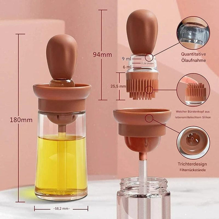 Ölflasche | Bürstenkopf Vielseitig Langlebig Silikon Kompakt Präzise-Luzern Mode