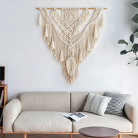Makramee Wanddekoration | Handgeknüpft | Skandinavisch | Boho | Quasten-Beige-Luzern Mode