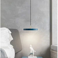 Hängelampe | Skandinavisch | Minimalistisch | Rund | Metall | Glas-Blau-23cm-Weißes Licht-Luzern Mode