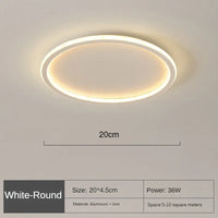Runde Deckenleuchte | Skandinavisch Modern Stilvoll Vielseitig LED-20cm Weiß-Naturweiß (kein RC)-Luzern Mode