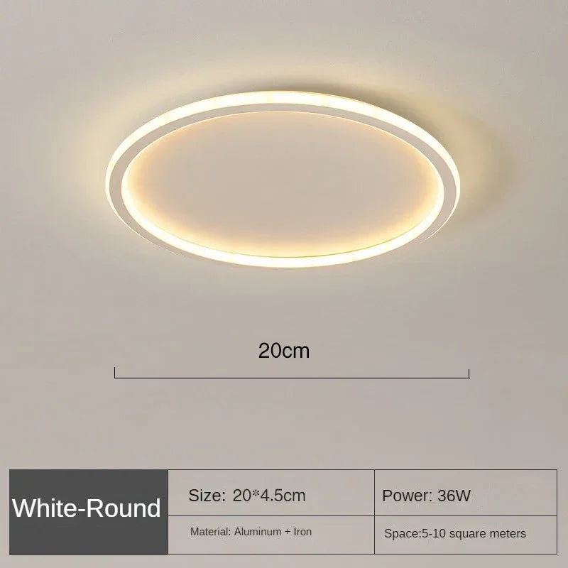 Runde Deckenleuchte | Skandinavisch Modern Stilvoll Vielseitig LED-20cm Weiß-Naturweiß (kein RC)-Luzern Mode