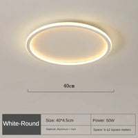 Runde Deckenleuchte | Skandinavisch Modern Stilvoll Vielseitig LED-40cm Weiß-Naturweiß (kein RC)-Luzern Mode