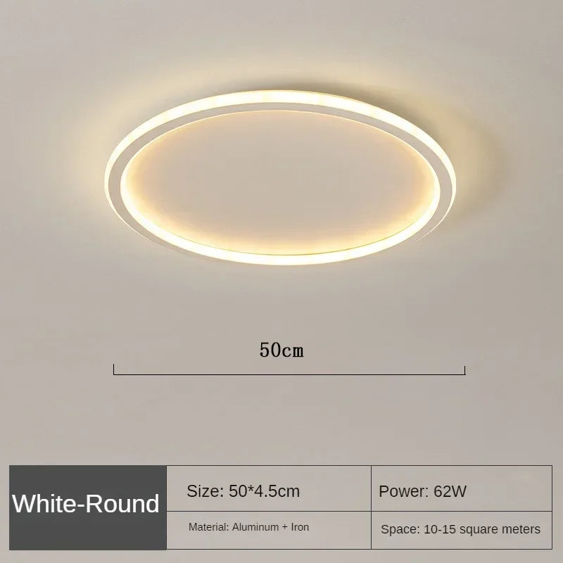 Runde Deckenleuchte | Skandinavisch Modern Stilvoll Vielseitig LED-50cm Weiß-Naturweiß (kein RC)-Luzern Mode