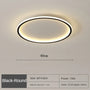 Runde Deckenleuchte | Skandinavisch Modern Stilvoll Vielseitig LED-60cm Schwarz-Naturweiß (kein RC)-Luzern Mode