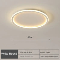Runde Deckenleuchte | Skandinavisch Modern Stilvoll Vielseitig LED-60cm Weiß-Naturweiß (kein RC)-Luzern Mode