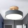 Deckenleuchte | LED Stilvoll Skandinavisch Langlebig Rund Holz Modern-Grau-Luzern Mode