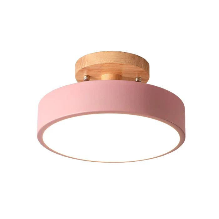 Deckenleuchte | LED Stilvoll Skandinavisch Langlebig Rund Holz Modern-Rosa-Luzern Mode
