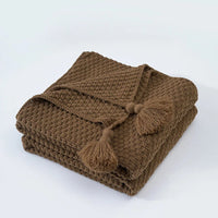 Strick-Wolldecke | Komfortabel Stilvoll Vielseitig Fransen Warm-Braun-110x150cm-Luzern Mode