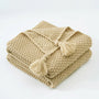 Strick-Wolldecke | Komfortabel Stilvoll Vielseitig Fransen Warm-Khaki-110x150cm-Luzern Mode