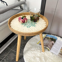 Beistelltisch | Rund | Rattan | Skandinavisch | Stilvoll | Modern | Nachhaltig-Luzern Mode