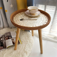 Beistelltisch | Rund | Rattan | Skandinavisch | Stilvoll | Modern | Nachhaltig-Luzern Mode
