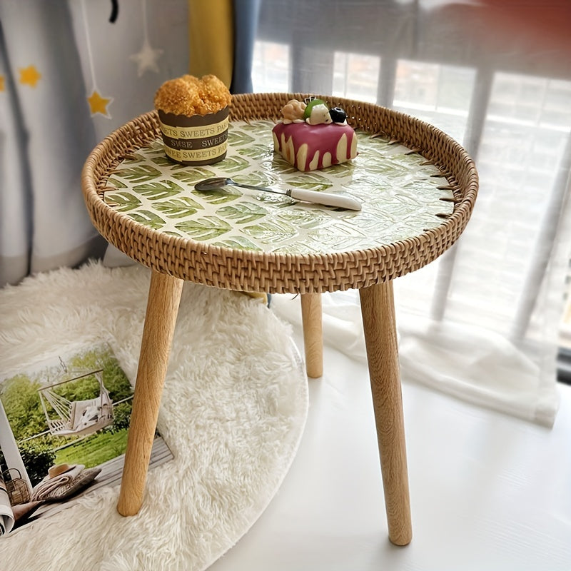 Beistelltisch | Rund | Rattan | Skandinavisch | Stilvoll | Modern | Nachhaltig-Luzern Mode