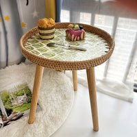 Beistelltisch | Rund | Rattan | Skandinavisch | Stilvoll | Modern | Nachhaltig-Luzern Mode