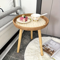 Beistelltisch | Rund | Rattan | Skandinavisch | Stilvoll | Modern | Nachhaltig-Luzern Mode