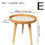 Beistelltisch | Rund | Rattan | Skandinavisch | Stilvoll | Modern | Nachhaltig-Weiß-E-Luzern Mode
