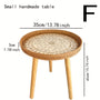 Beistelltisch | Rund | Rattan | Skandinavisch | Stilvoll | Modern | Nachhaltig-Weiß-F-Luzern Mode