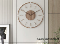 Wanduhr | Holz Stilvoll Natürlich Skandinavisch Massiv Geräuschlos-Luzern Mode